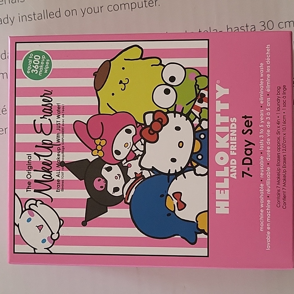 Brand New Makeup Eraser Hello Kitty & Friends 7 Day Set.
